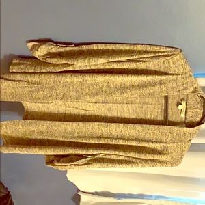 Open front cardigan with 3/4 button sleeves